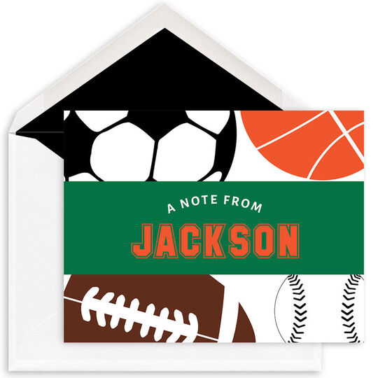 Banner Sports Balls Folded Note Cards